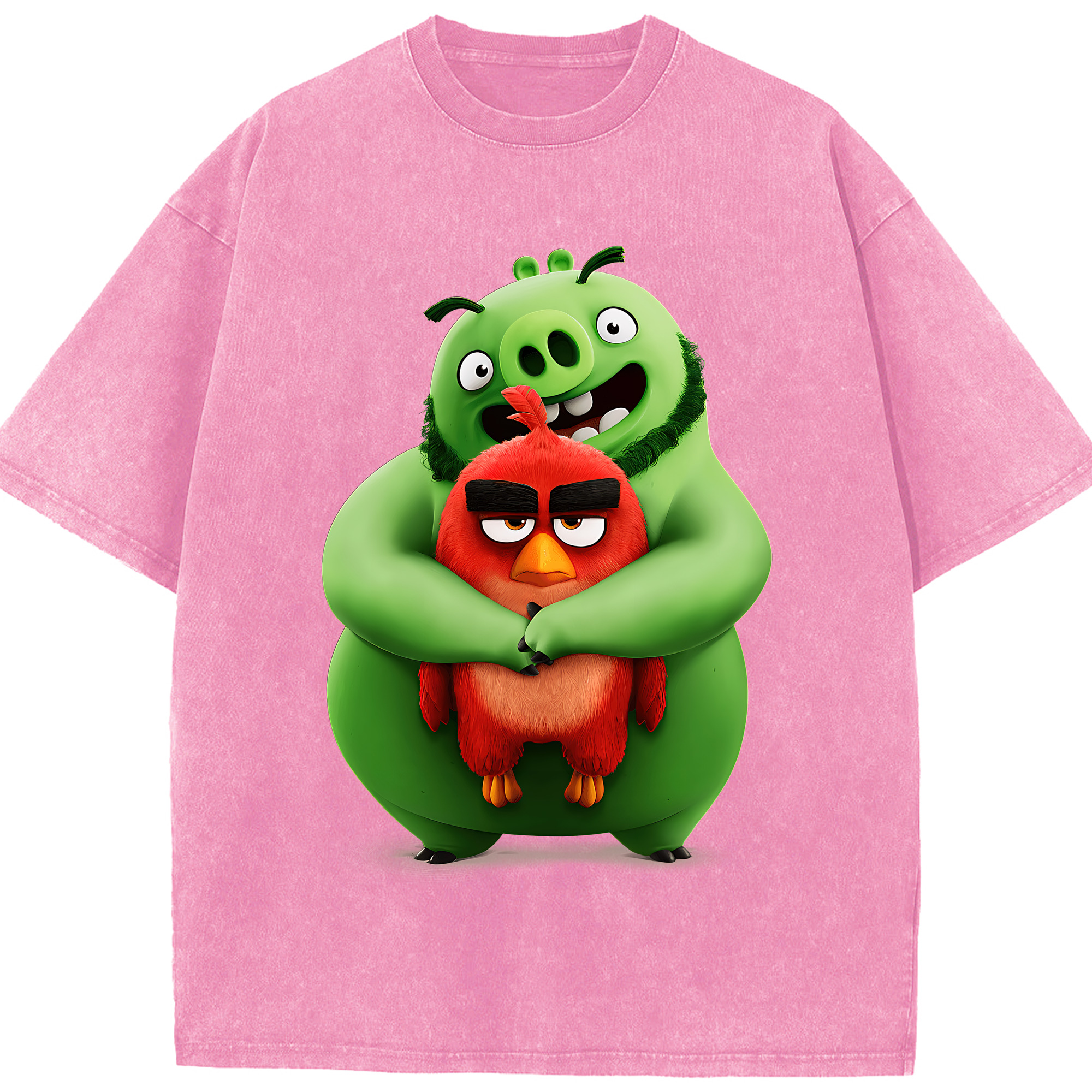 （画像用） Angry Birds アングリーバード 綿100% ヴィンテージ風 半袖Tシャツ（フロントプリント）